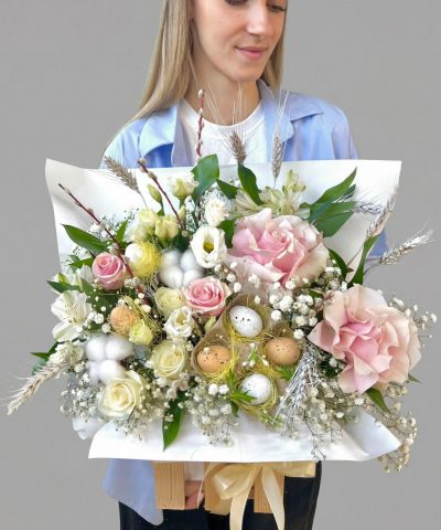 Пасхальная композиция в ящике