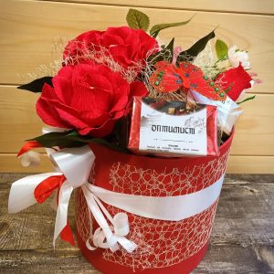 Чайный букет в шляпной коробке "С любовью"
